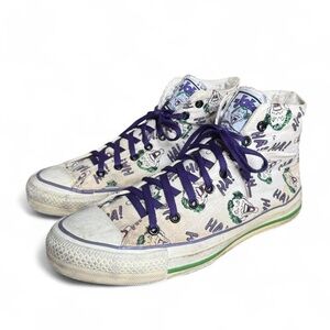 Vintage 1980s joker Batman high top canvas converse sneakers made in USA sz 8.5